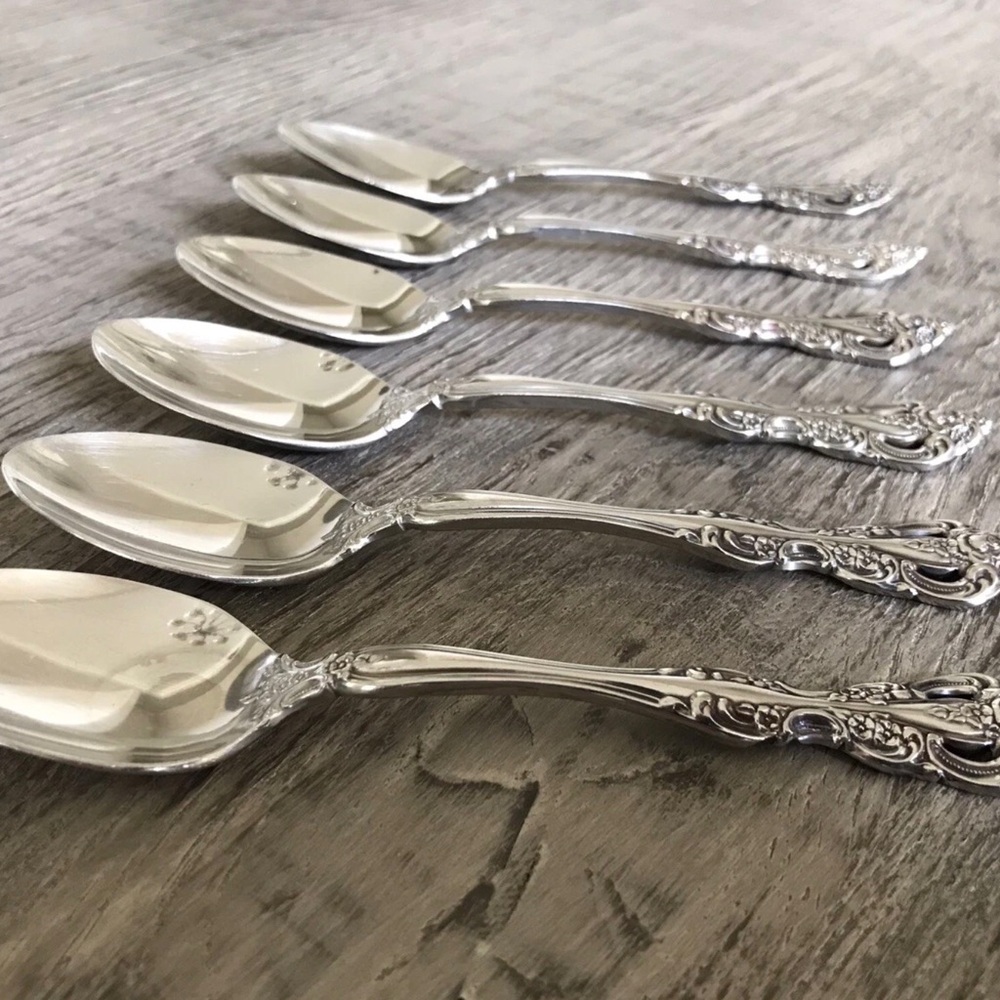 Oneida Michelangelo Cube Set of 6 Stainless Steel Teaspoons - Picture 3 of 8